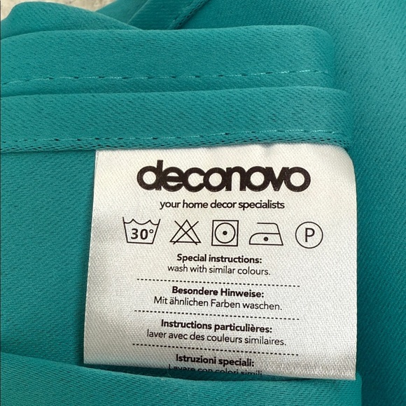 Teal Grommet Curtains 2 panels each 41x63in. Brand new polyester - Picture 2 of 3